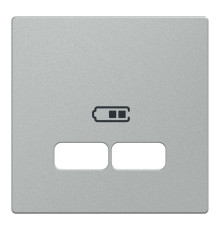 Накладка Merten System M для подвійної розетки USB 21А алюміній