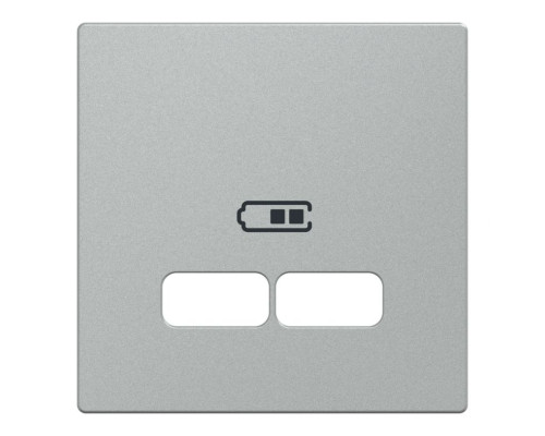 Накладка Merten System M для подвійної розетки USB 21А алюміній