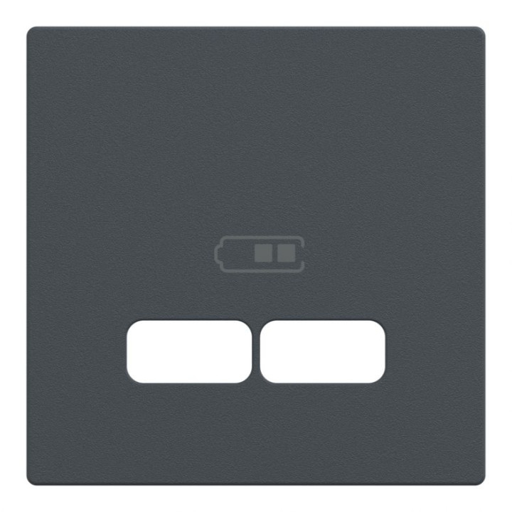 Merten System M для подвійної розетки USB 21А антрацит · MERTEN · uk/centralnaya-merten-nakladka-dlya-usb-mehanizma-21a-antracit