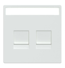 Лицьова панель Merten подвійний розетки RJ45 поле для написи захисні шторки білий лотос