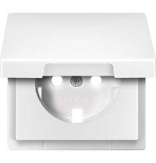 Центральна плата Merten для механічної розетки SCHUKO з кришкою полярно-білий