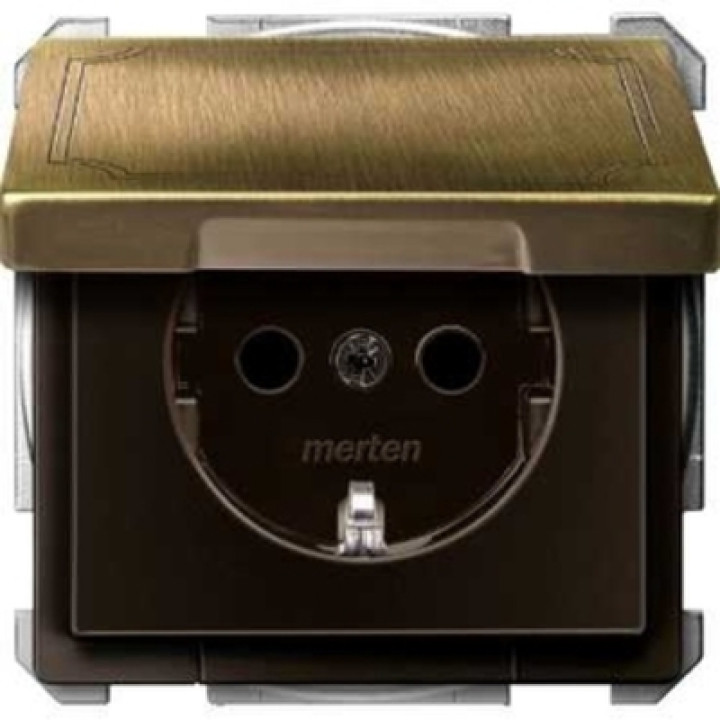 Механізм розетки Merten SCHUKO з кришкою і заземленням антрацит латунь · MERTEN · uk/mehanizm-rozetki-merten-schuko-s-kryshkoj-i-zazemleniem-antr-