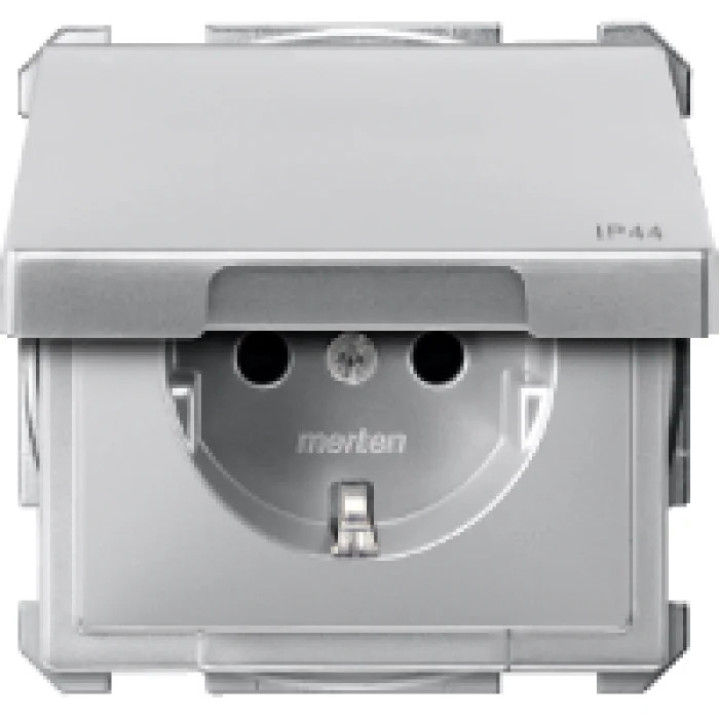 Розетка Merten SCHUKO IP44 з кришкою і заземленням алюміній · MERTEN · uk/rozetka-merten-schuko-ip44-s-kryshkoj-i-zazemleniem-alyumini