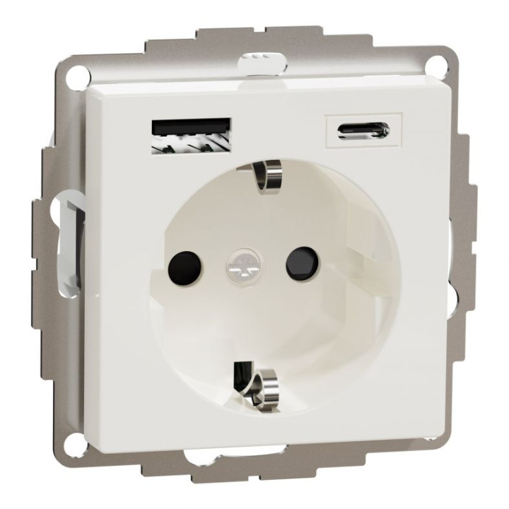 Розетка силова Merten System M 16А USB тип A+C 3A полярно-білий · MERTEN · uk/rozetka-silova-16a-usb-tip-ac-3a-polyarno-bilij-system-m