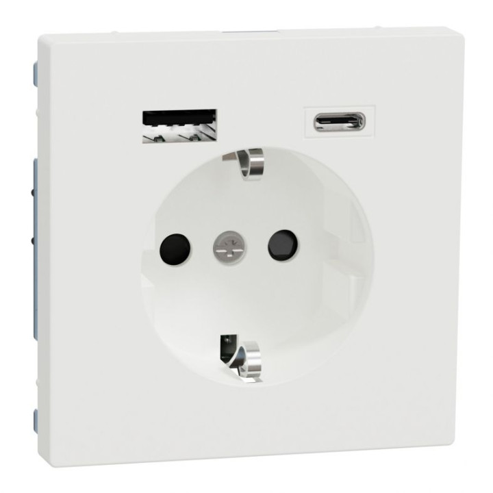 Розетка Merten D-Life з заземленням та USB A+C матовий білий · MERTEN · uk/rozetka-z-zazemlennyam-ta-usb-ac-matovij-bilij-d-life