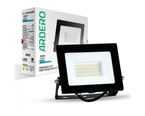 Світлодіодний прожектор Ardero LL-1030ARD 30Вт 6500K IP65 чорний