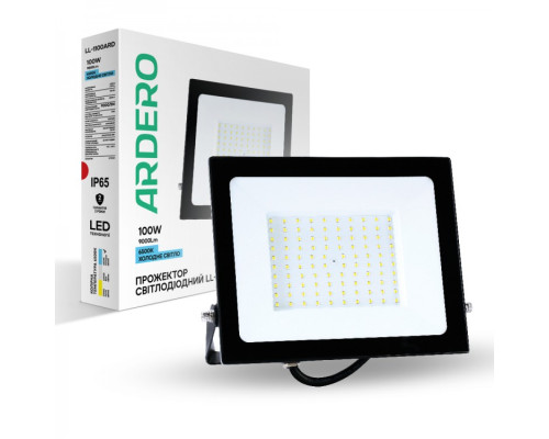 Світлодіодний прожектор Ardero LL-1100ARD 100Вт 6500K IP65 чорний