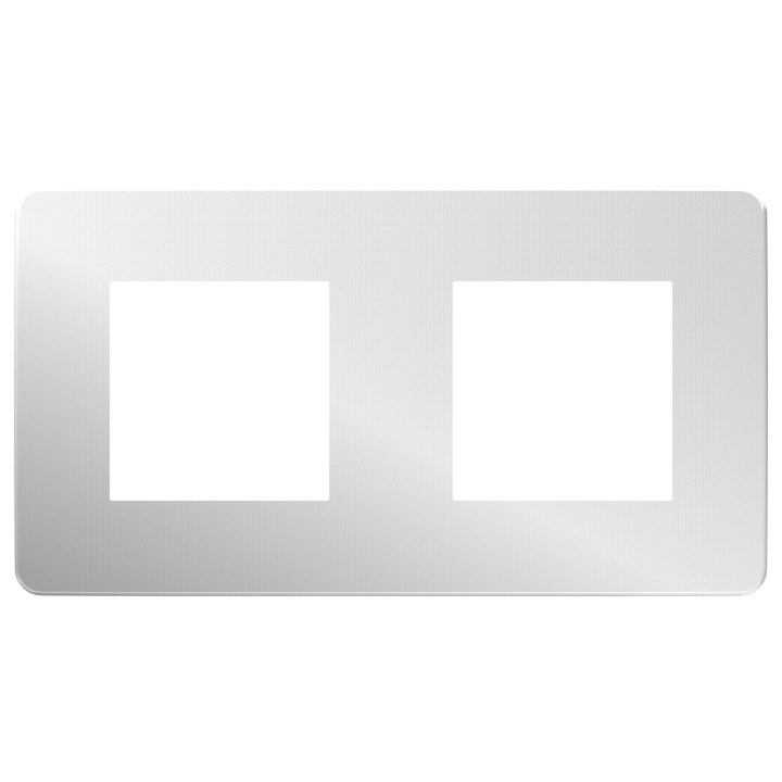 Рамка Schneider Electric Unica New Studio Metal 2-поста хром/білий · Schneider Electric · uk/ramka-schneider-electric-unica-new-studio-metal-2-posta-hrom