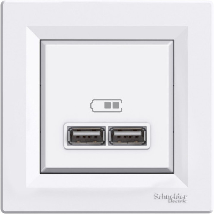 Розетка Schneider Electric Asfora 2xUSB 2.1А біла · Schneider Electric · uk/rozetka-schneider-electric-asfora-2xusb-2-1a-bila-eph2700221