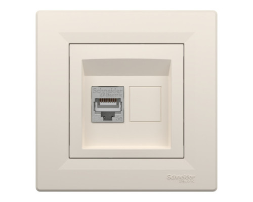 Розетка Schneider Electric Asfora комп'ютерна RJ45 кат. 5е STP кремовий