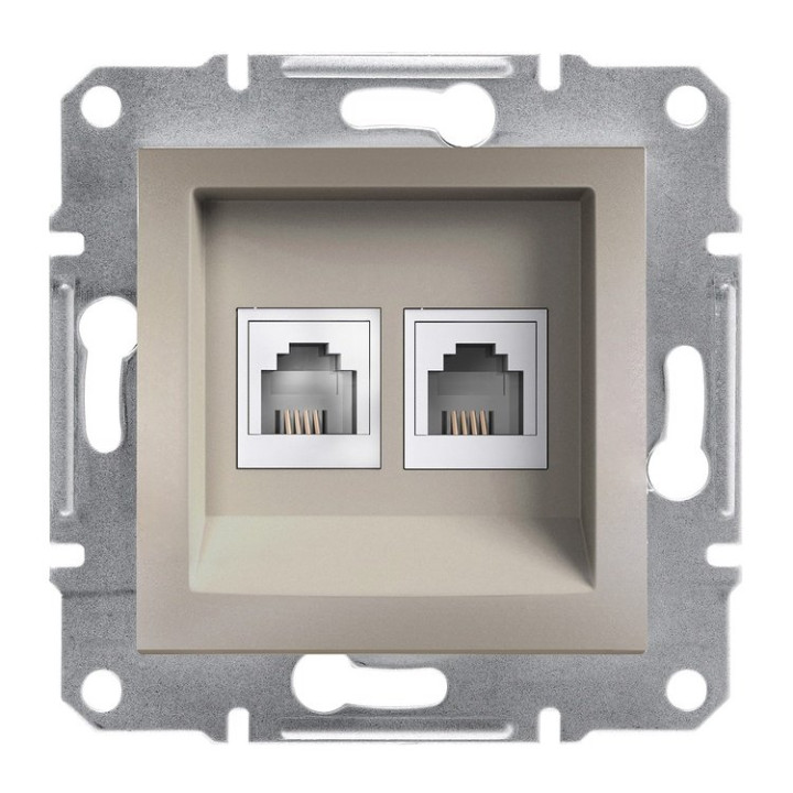 Розетка Schneider Electric Asfora Plus телефонна + комп'ютерна подвійна бронза · Schneider Electric · uk/rozetka-schneider-electric-asfora-plus-telefonnayakompyutern-