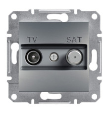 Розетка Schneider Electric Asfora Plus TV-SAT прохідна (8 дБ) сталь
