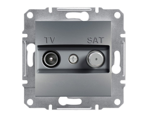 Розетка Schneider Electric Asfora Plus TV-SAT прохідна (8 дБ) сталь
