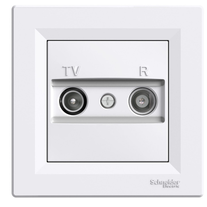Розетка Schneider Electric Asfora TV/R прохідна (8 дБ) біла · Schneider Electric · uk/rozetka-schneider-electric-asfora-tvr-prohodnaya-8-db-belaya