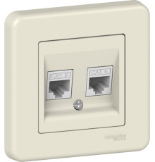 Розетка Schneider Electric Leona 2xRJ45 cat 6 крем