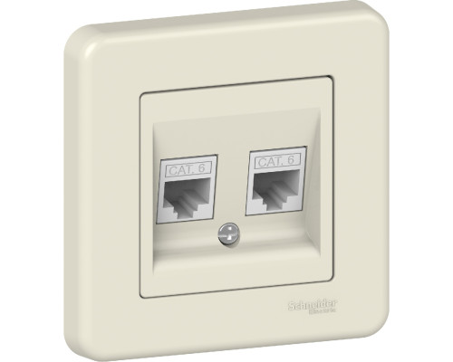 Розетка Schneider Electric Leona 2xRJ45 cat 6 крем