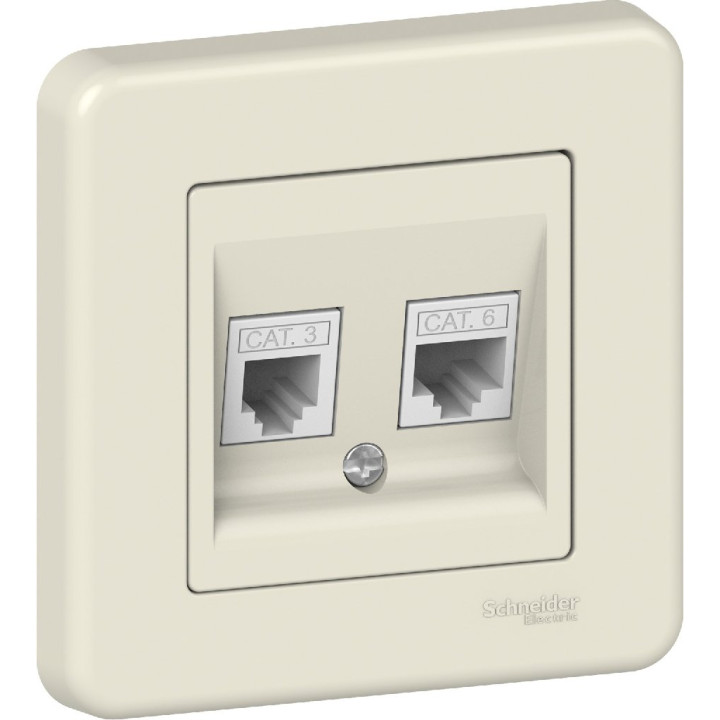 Розетка Schneider Electric Leona RJ45 + RJ11 крем · Schneider Electric · uk/rozetka-schneider-electric-leona-rj45rj11-krem-lna4900123