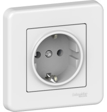 Розетка Schneider Electric Leona з заземлення. білий