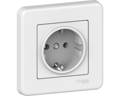 Розетка Schneider Electric Leona з заземлення. білий