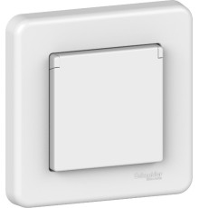 Розетка Schneider Electric Leona з заземлення. і шторки. кришка білий