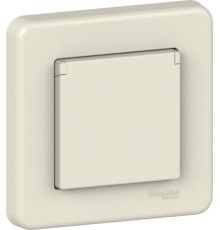 Розетка Schneider Electric Leona з заземлення. і шторки. кришка крем