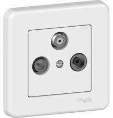 Розетка Schneider Electric Leona TV-R-SAT прохідна білий