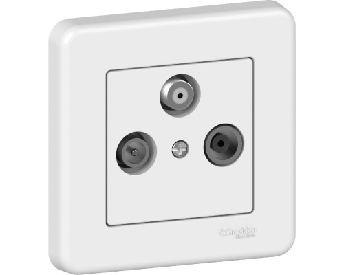 Розетка Schneider Electric Leona TV-R-SAT прохідна білий