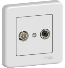 Розетка Schneider Electric Leona TV/R кінцева білий