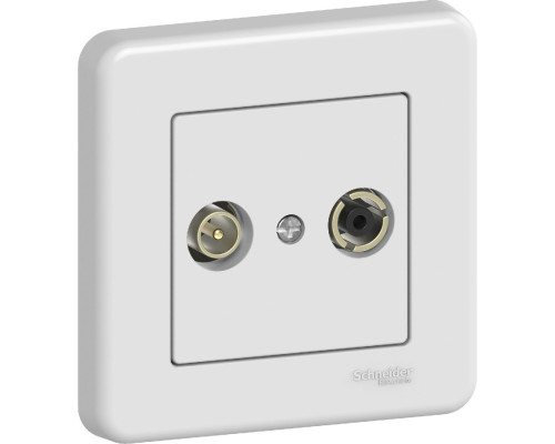 Розетка Schneider Electric Leona TV/R кінцева білий