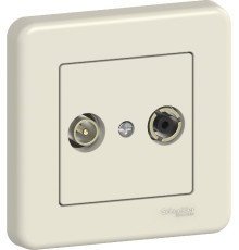 Розетка Schneider Electric Leona TV/R кінцева крем