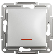 Вимикач Schneider Electric Asfora Plus 1-клавішний з підсвіткою алюміній