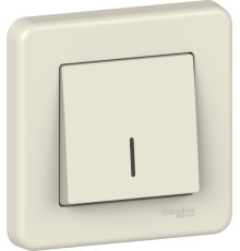 Вимикач Schneider Electric Leona 1-клавішний з підсвіткою крем