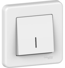 Вимикач Schneider Electric Leona 1-клавішний з підсвіткою білий