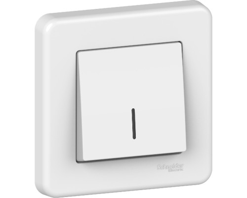 Вимикач Schneider Electric Leona 1-клавішний з підсвіткою білий