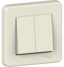 Вимикач Schneider Electric Leona 2-клавішний крем