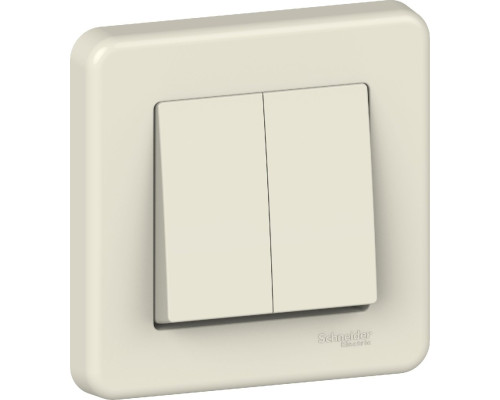 Вимикач Schneider Electric Leona 2-клавішний крем