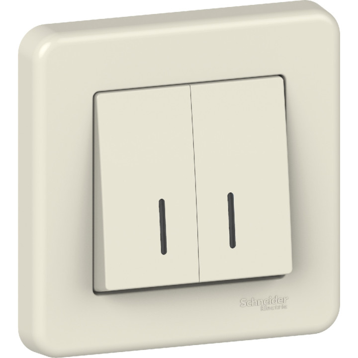 Вимикач Schneider Electric Leona 2-клавішний з підсвіткою крем · Schneider Electric · uk/vyklyuchatel-schneider-electric-leona-2-klavishnyj-s-podsvet-