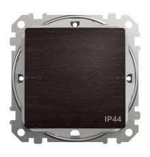 Перемикач 1-клавішний прохідний IP44 Schneider Sedna Element штучне дерево Венге