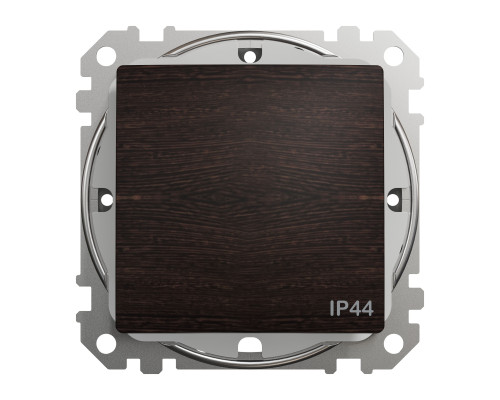 Перемикач 1-клавішний прохідний IP44 Schneider Sedna Element штучне дерево Венге