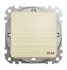 Перемикач 1-клавішний прохідний IP44 Schneider Sedna Element штучне дерево Береза