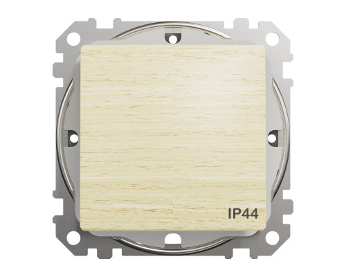 Перемикач 1-клавішний прохідний IP44 Schneider Sedna Element штучне дерево Береза