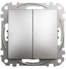 Перемикач 2-клавішний прохід. Schneider Sedna Elements матовий Алюміній