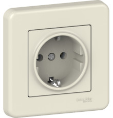 Розетка Schneider-Electric Leona з заземлення. крем (LNA2900123)