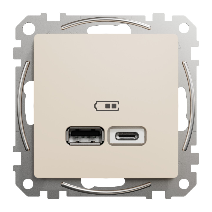 Розетка USB тип A+C 3A 21Вт Schneider Sedna Design Бежевий · SCHNEIDER · uk/rozetka-usb-typ-a-c-3a-21vt-schneider-sedna-design-bezhevyj