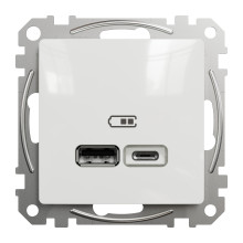 Розетка USB тип A+C 3A 21Вт Schneider Sedna Design Білий · SCHNEIDER · uk/rozetka-usb-typ-a-c-3a-21vt-schneider-sedna-design-bilyj