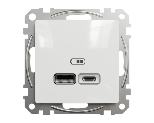 Розетка USB тип A+C 3A 21Вт Schneider Sedna Design Білий