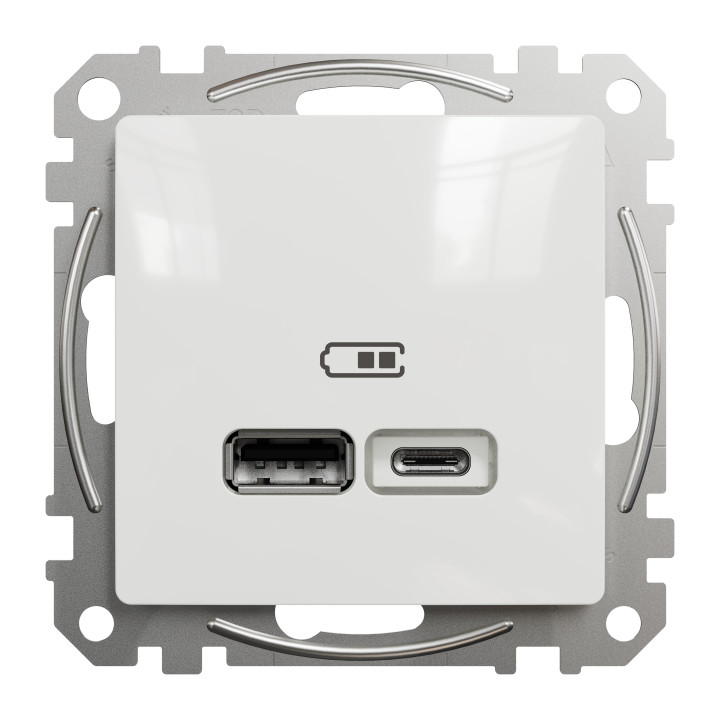 Розетка USB тип A+C 3A 21Вт Schneider Sedna Design Білий · SCHNEIDER · uk/rozetka-usb-typ-a-c-3a-21vt-schneider-sedna-design-bilyj