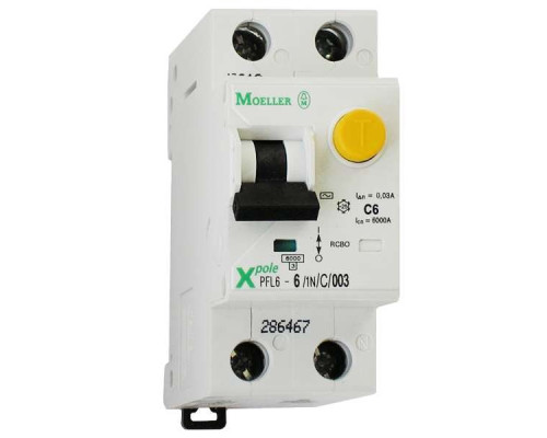 Диференціальний вимикач Eaton (Moeller) PFL6 2P 25А C 30мА 6кА (286469)