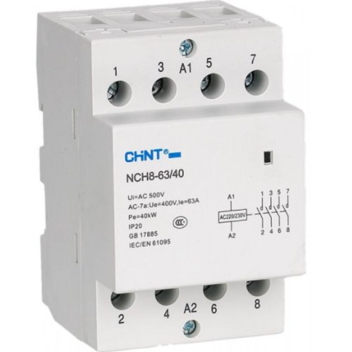 Модульний контактор Chint NCH8-40/40 4P 40A (256099) · unknown · uk/modulnij-kontaktor-nch8-4040-4p-40a-chint-electrics-256099