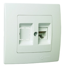Розетка Makel Lillium Natural Kare комп'ютерна RJ45 cat. 5E білий (32001035)